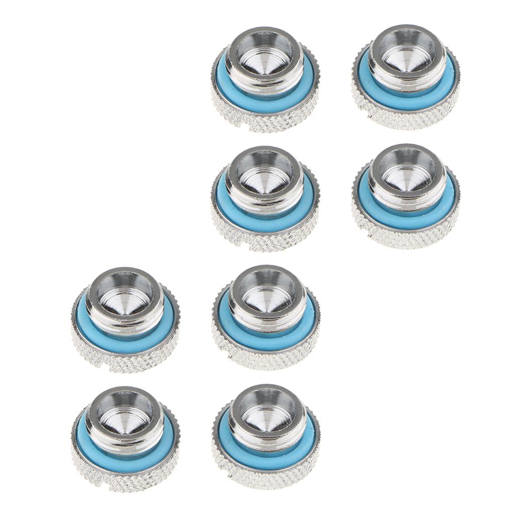 8Piece Silver Chrome Water Cooling G1/4'' Plug Water Stop for Water Cooling