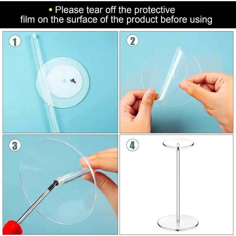 10 màu sắc, Kệ/giá đỡ Mica trưng bày Mũ Nón, tóc giả, nước hoa, móc treo đồ để bàn - Xanh biển