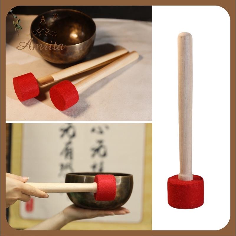 Dùi chuông xoay Nepal - Dùi gỗ bọc da cao cấp - singing bowl - Chùi gỗ đánh chuông xoay - mõ gỗ tụng kinh - Amrita