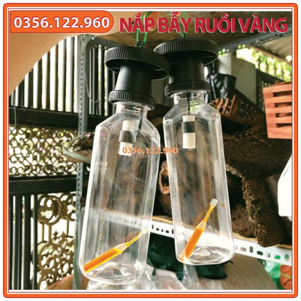 Set 10 Nắp bẫy Ruồi vàng + thuốc dẫn dụ - Dụng cụ bẫy Ruồi, muỗi, ong