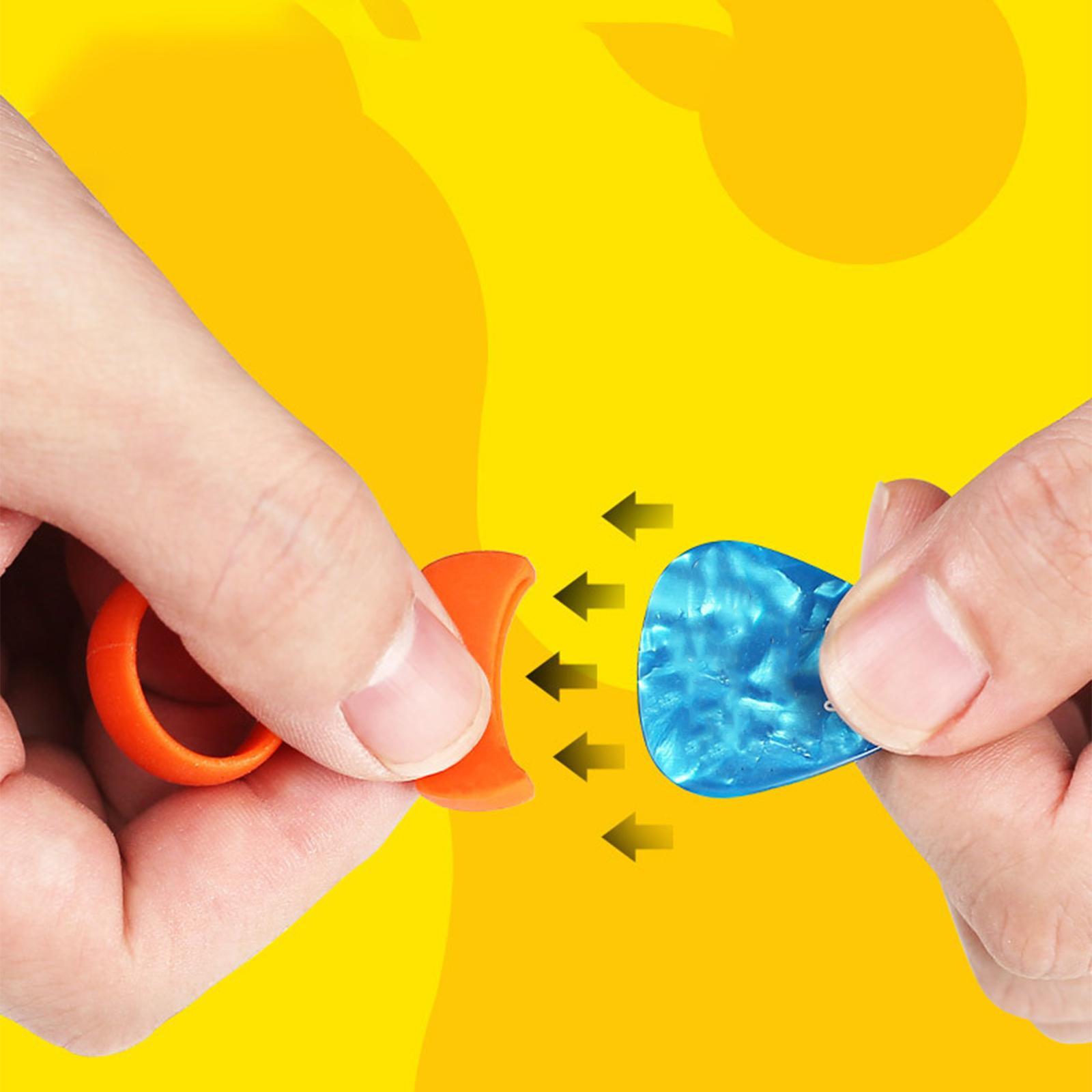 Guitar Finger Pick Holder Comfortable Thumbpicks Storage Cover for Children M