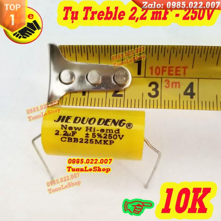 TỤ TREBLE 2,2MF 250V – TỤ VÀNG TRÒN - GIÁ 01 CÁI