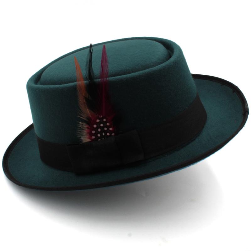 Nam Mũ Nữ Danh Anh Jazz Nón Mùa Thu Giai Đoạn Mùa Đông Hiệu Năng Tweed Lông Đầu Dẹt Đen Nỉ