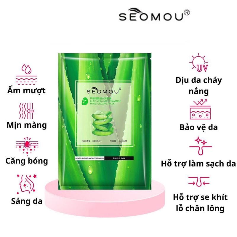 Mặt nạ trái cây Seomou cấp ẩm Dưỡng Da giúp trắng sáng mịn da