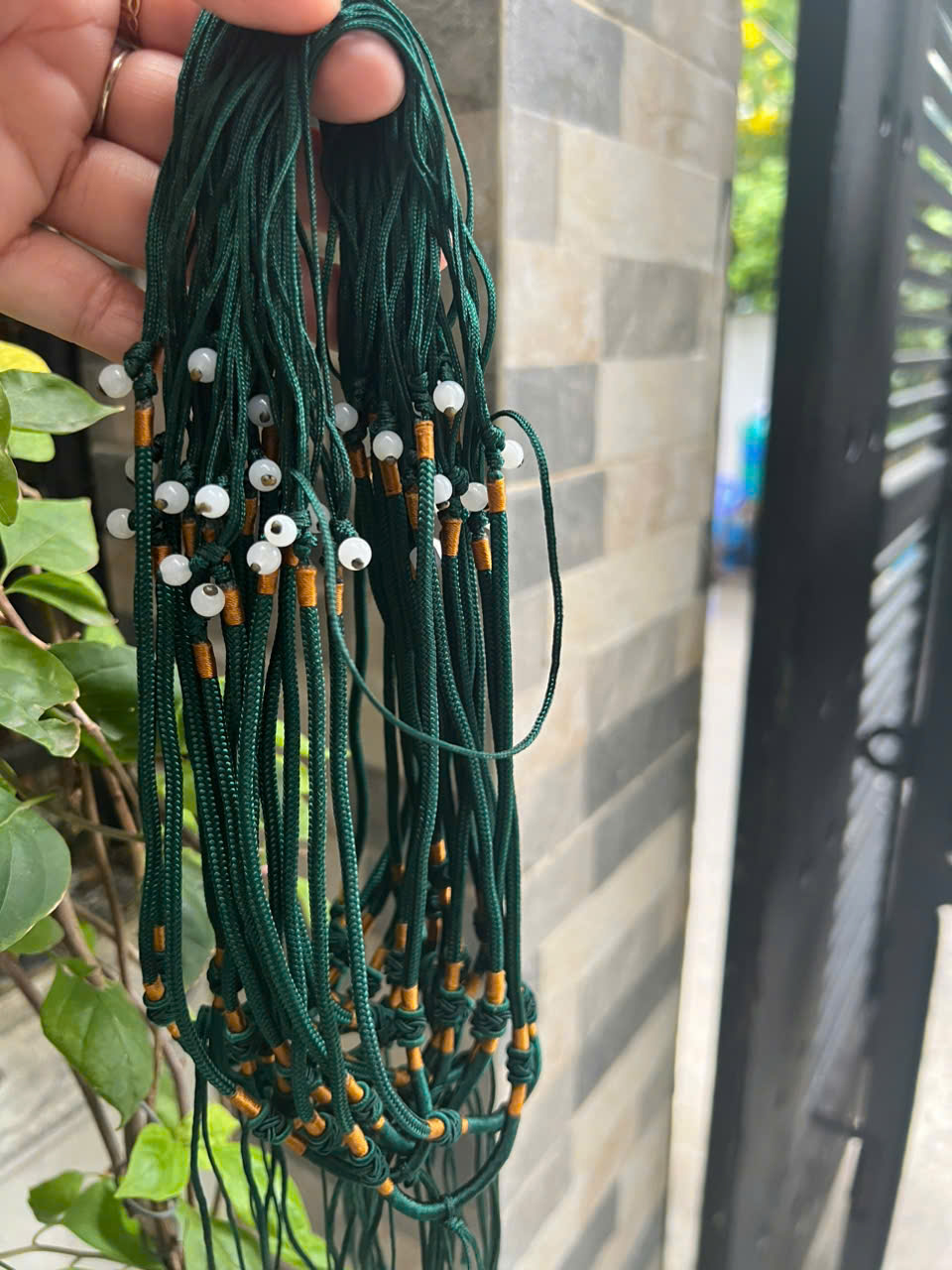 Sợi Dây Đeo cổ mới Xanh Rêu Đậm Đẹp Kiểu dạng rút size 3mm x dài trồng cổ Anh Chị tự chỉnh theo ý 23cm - 30cm Phối với mặt Phật, mặt dây chuyền nam nữ đeo được hết rẻ đẹp ạ