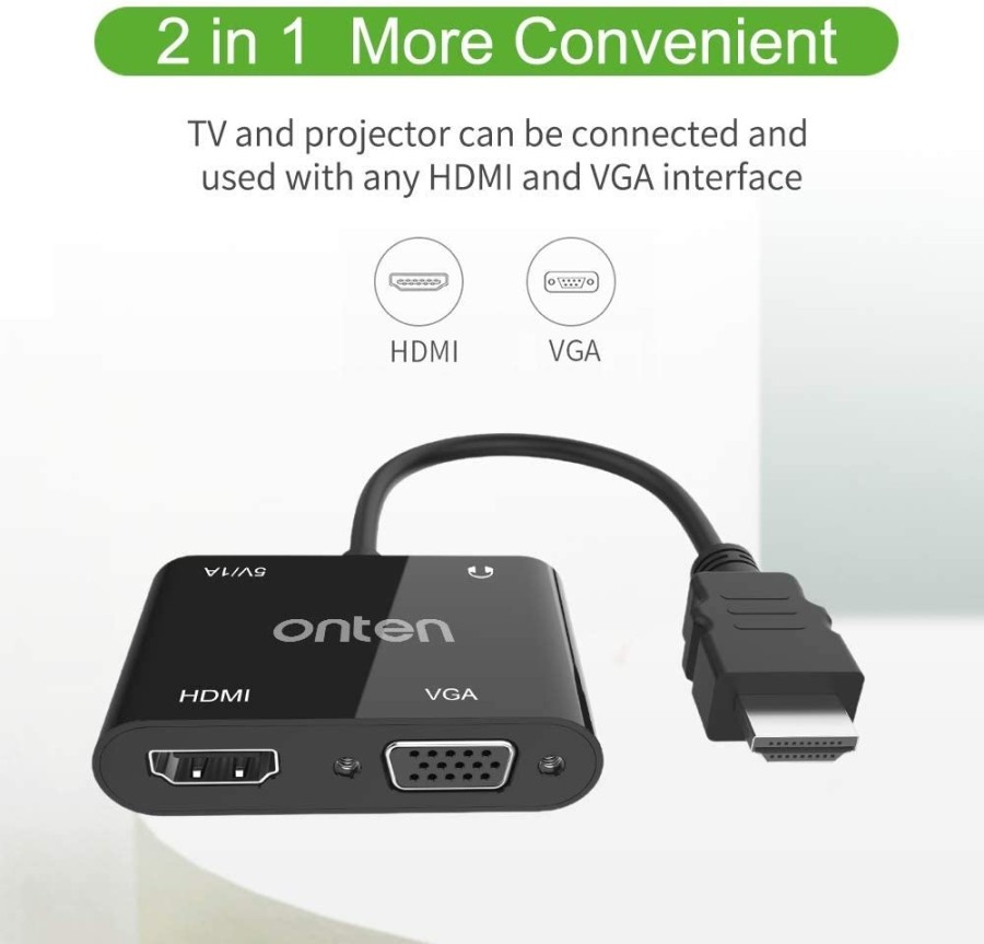 Cáp Chuyển HDMI sang VGA + HDMI Onten 5165HV - Hàng Chính Hãng