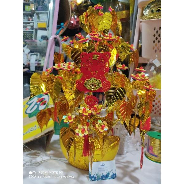 Cây bồ đề cành vàng lá ngọc ~60cm có đèn