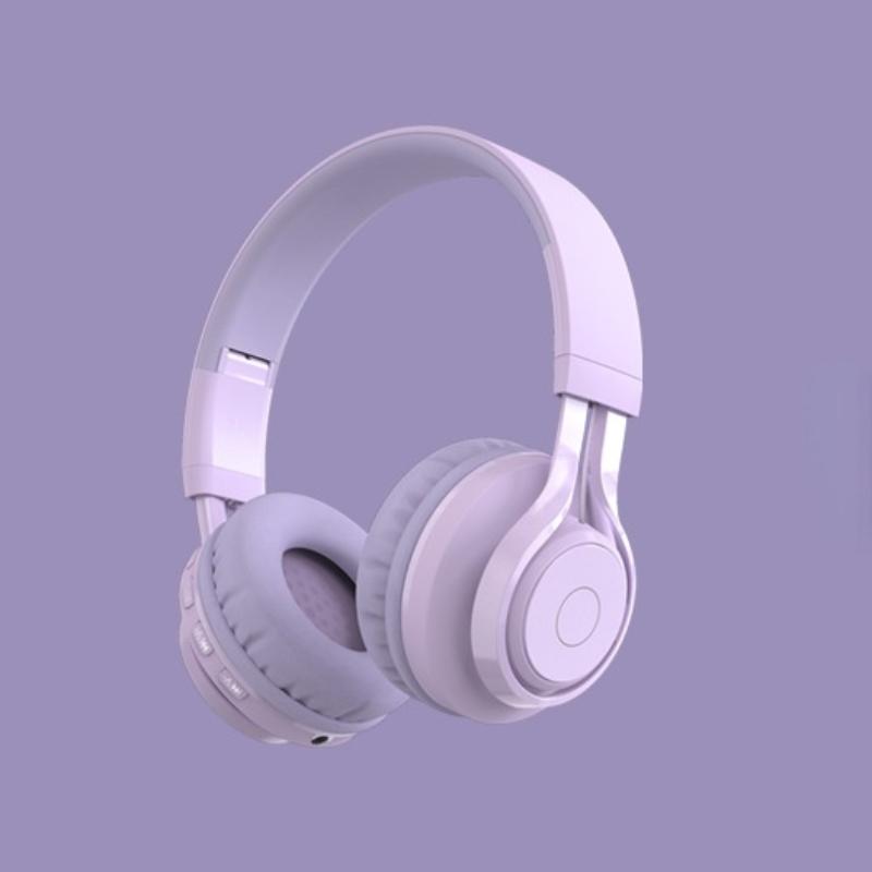 Đèn LED Phát Sáng Không Dây Bluetooth Tai Nghe Hồng Tím Tai Nghe Kèm Micro Cho Máy Tính Điện Thoại Thông Minh Dễ Thương Tai Nghe Nhét Tai