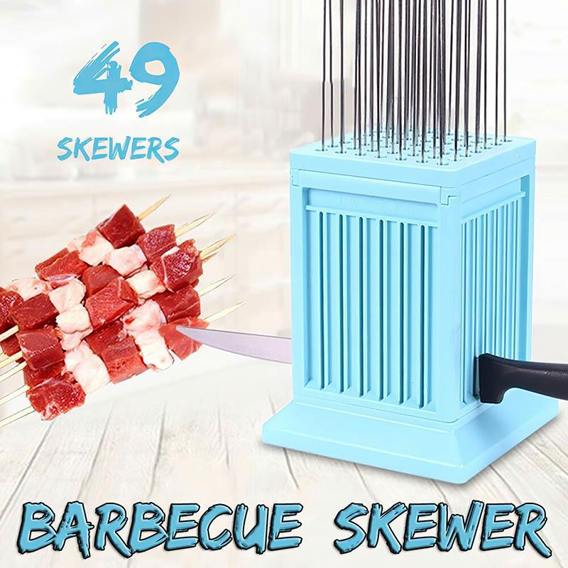 Nóng BBQ 49 Lỗ Thịt Xiên Kebab Maker Box Máy Thịt Bò Thịt Máy Làm Thịt Máy Làm Cho Thịt Nướng BBQ Xiên nhà Bếp Phụ Kiện