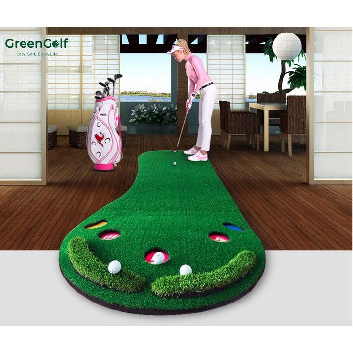 (VIDEO Thực Tế) Thảm Putt Golf Bàn Chân BIGFOOT/ Kích Thước 0.9x3m/ Thảm Tập Putt Golf Cuốn Gọn Dễ Dàng/ Tặng 3 Bóng Cũ