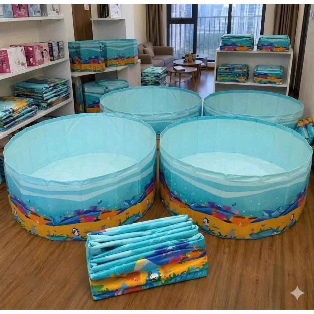 hồ bơi cho bé tại nhà,bể bơi cho bé,Không cần cài đặt và lạm phát,Có thể gập lại,PVC,Nhiều kích cỡ