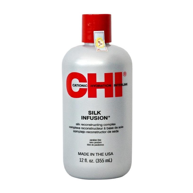 [+Tặng mũ trùm] Tinh dầu dưỡng tóc CHI Silk Infusion Silk Rescontructing Complex 355ml