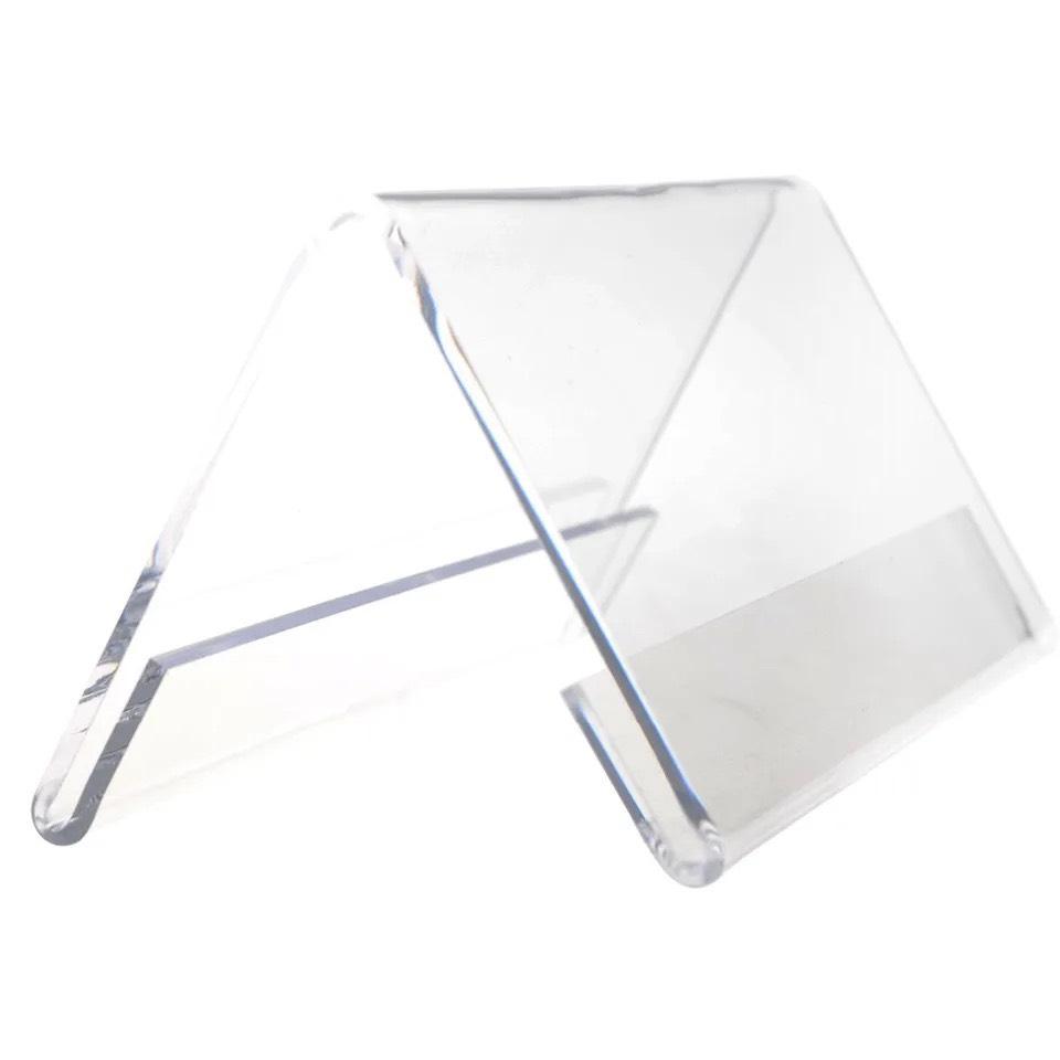 Acrylic Bảng mica chữ A, kệ mica chức danh để bàn, bảng tên, bảng giá, nhiều kích thước