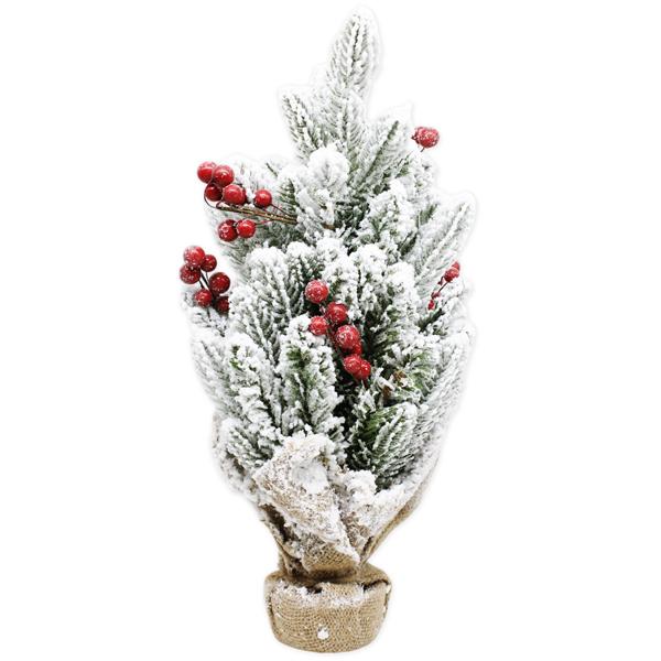 Cây Thông Mini Phủ Tuyết Gắn Trái Đỏ - Trang Trí Noel 45 cm - Chaang Chiia LP-M5-HS-45CM