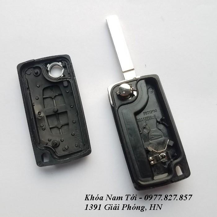 Vỏ chìa khóa xe ô tô Peugeot dạng gập