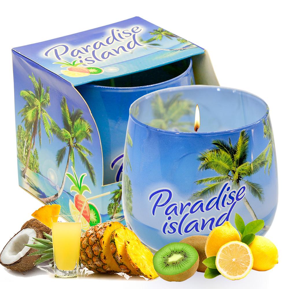 Ly nến thơm tinh dầu Bartek Paradise Island 100g QT02780 - hương gió biển, nến trang trí, thơm phòng, thư giãn, khử mùi (giao mẫu ngẫu nhiên)