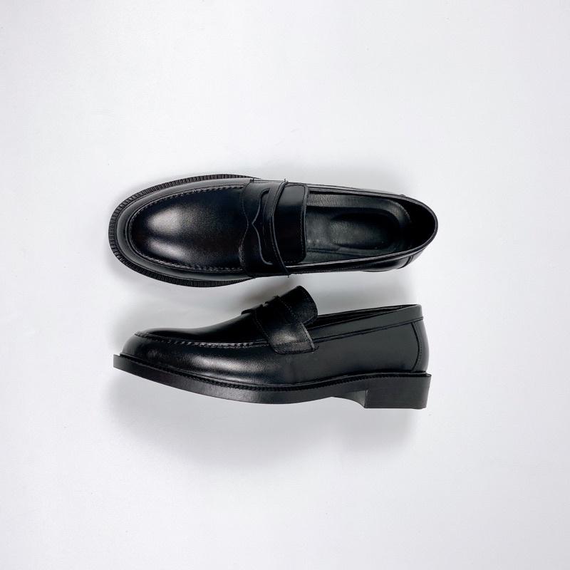 Giày Lười DECEMBER Penny Loafer Black White - LF03