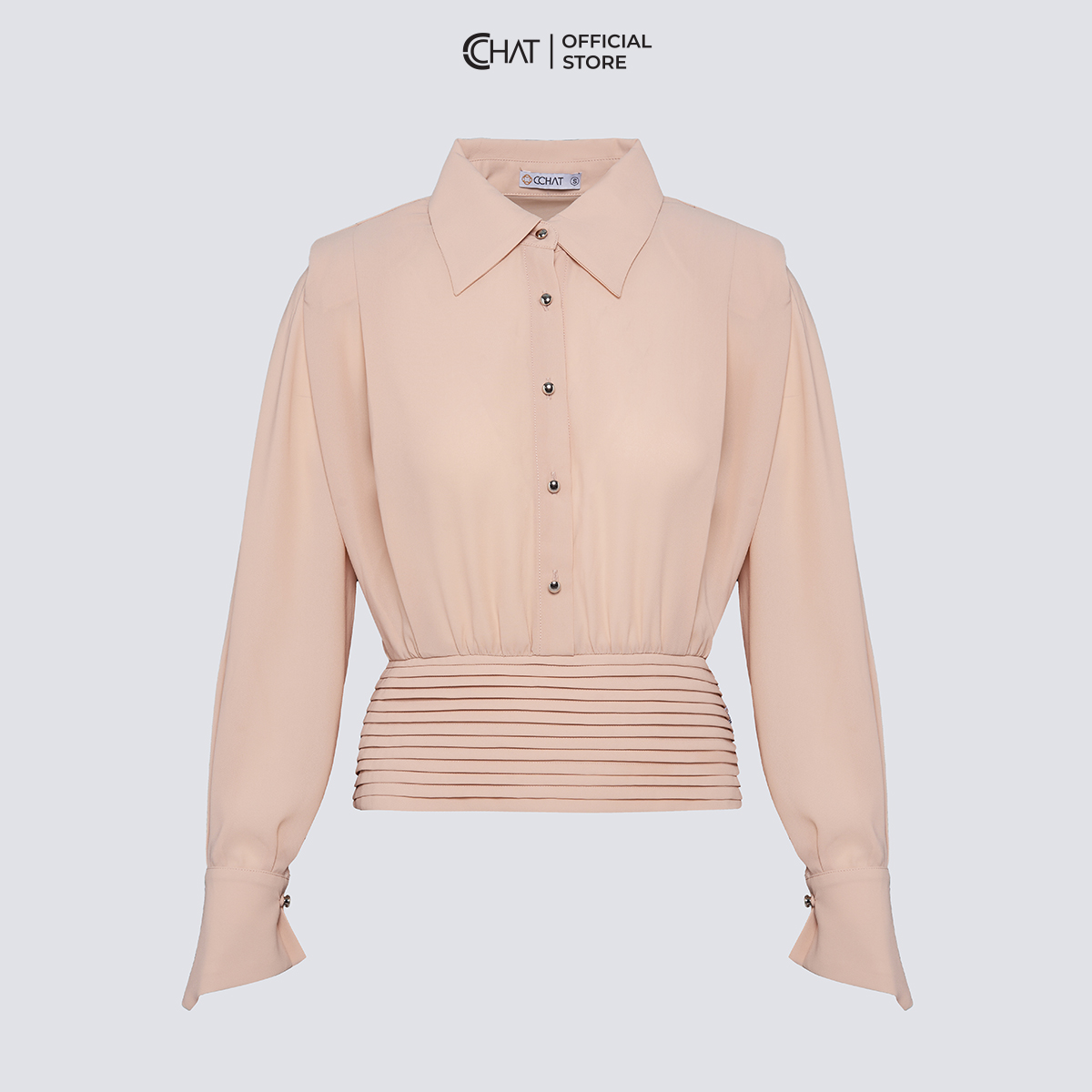 Áo Kiểu Nữ  Dáng Croptop Cạp Dập Ly Chất Chiffon Cao Cấp Mềm Mịn 53ADH2006GT