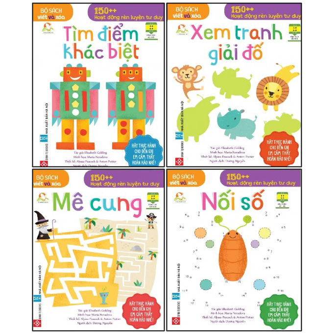 Hộp 2: Bộ sách viết và xóa - 150++ hoạt động rèn luyện tư duy - Vui học mỗi ngày