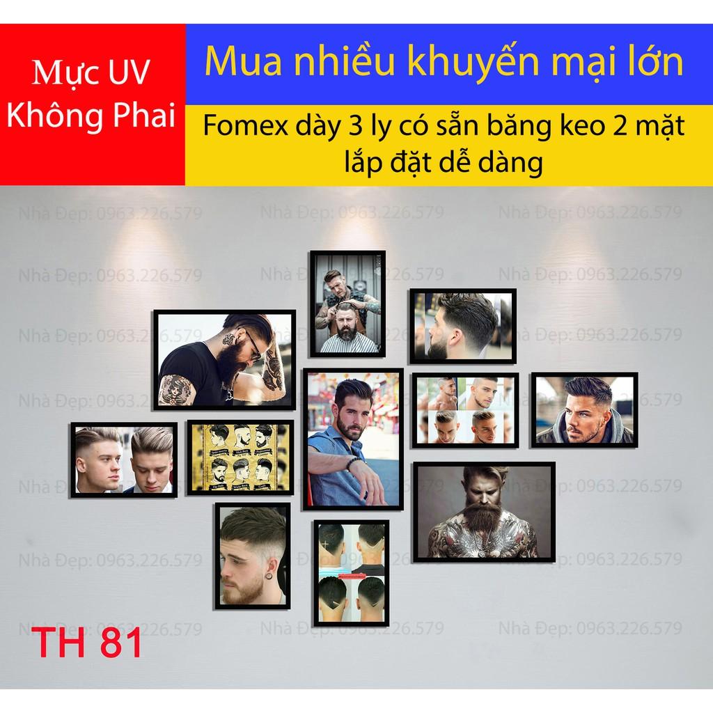 Bộ tranh FOMEX dán tường tiệm cắt tóc nam. Mã TH81