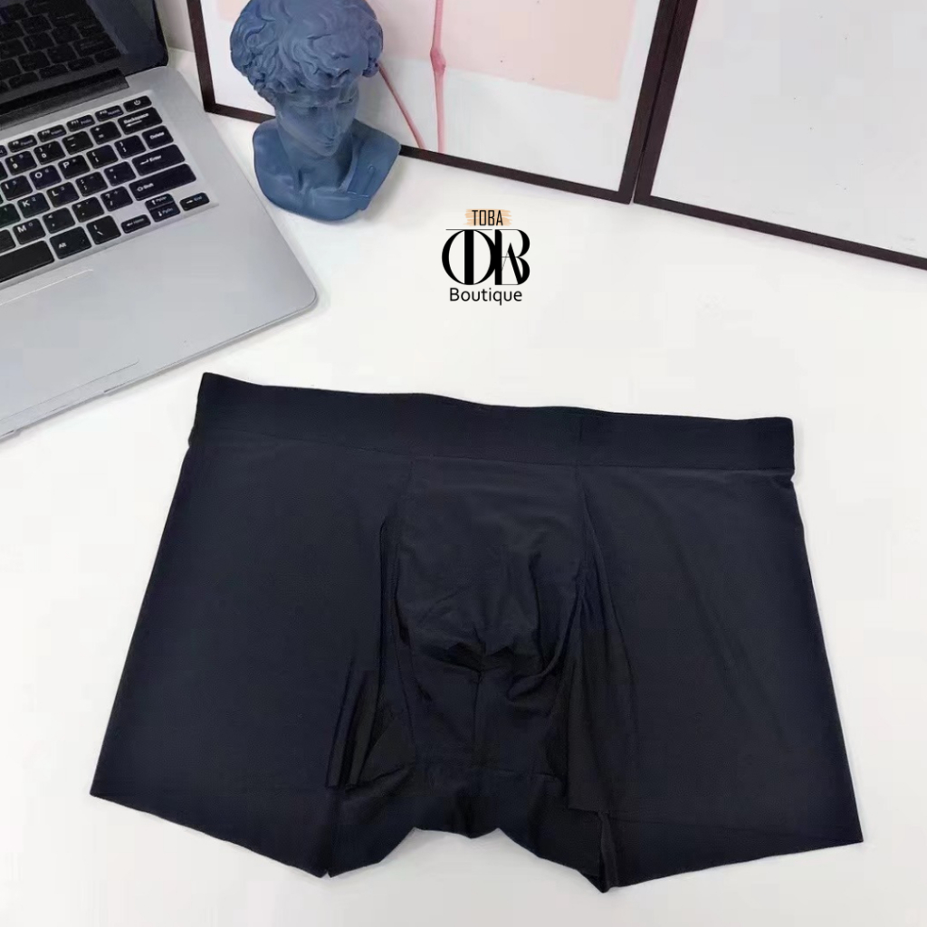 Quần lót nam Boxer Lụa Băng TOBA Boutique nguyên khối không đường may, mềm mịn siêu mát TBBL02