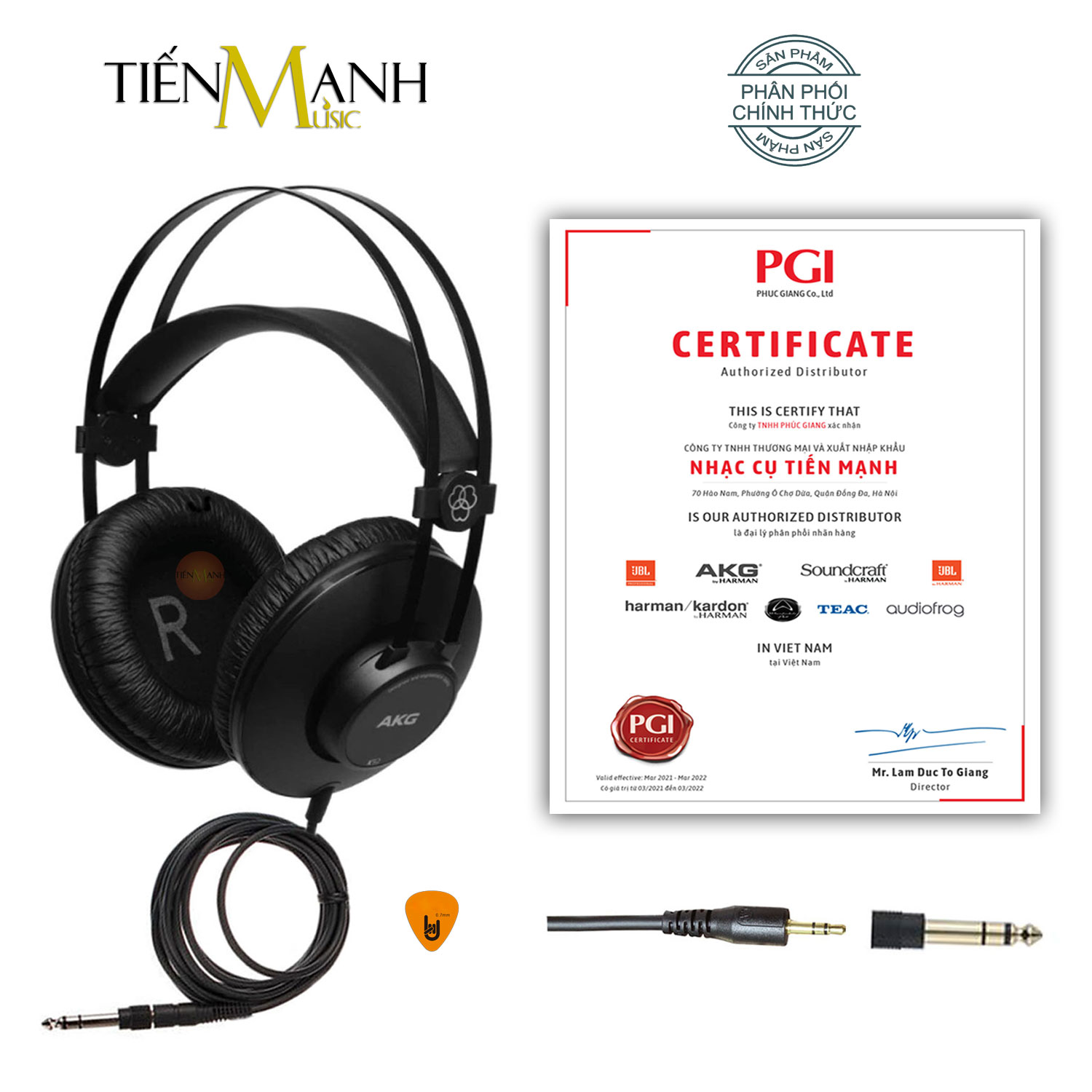 [Chính Hãng Mỹ] Tai Nghe Kiểm Âm AKG K52 Over-Ear Studio Monitor Headphones Professional - Kèm Móng Gẩy DreamMaker
