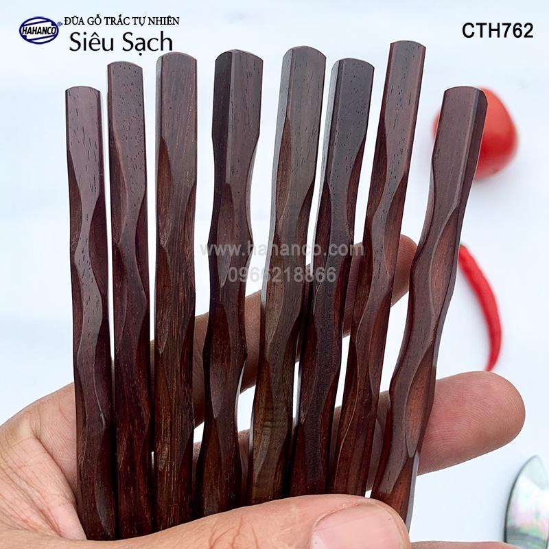 Đũa Nhật gỗ trắc đầu lượn sóng (10 đôi) - CTH762 - đũa gỗ siêu sạch - An toàn cho sức khỏe