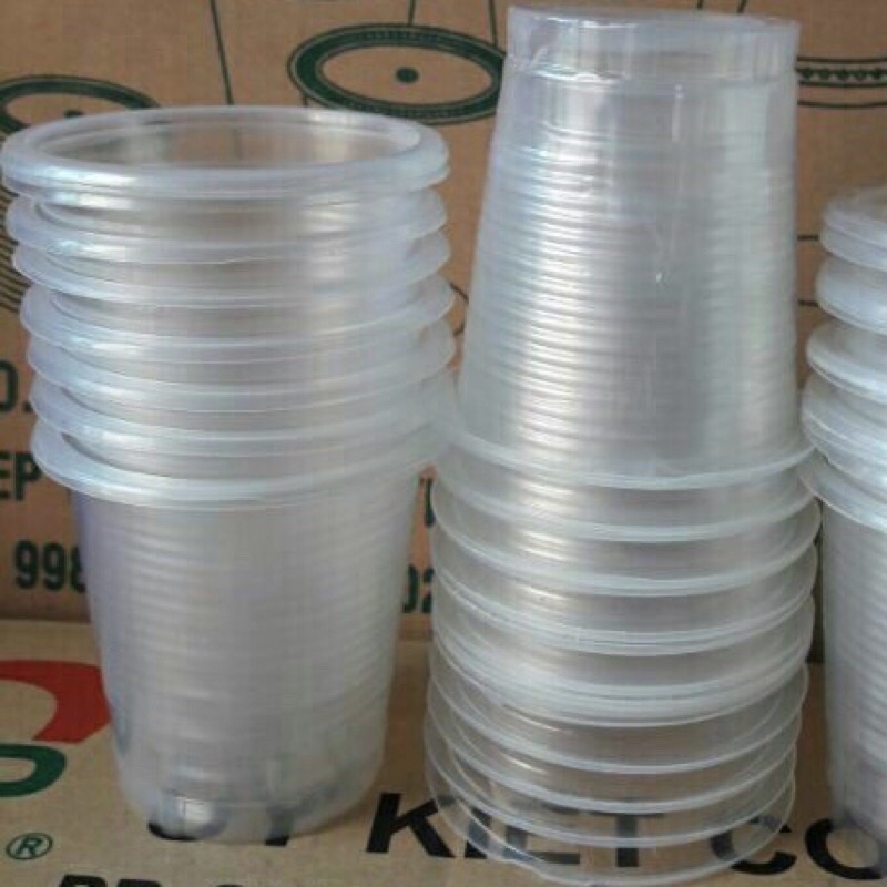 Cốc nhựa dùng một lần đựng các loại nước uống, đựng canh, đựng cháo chịu nhiệt đủ kích cỡ (50cốc/1 dây) - Hàng chính hãng
