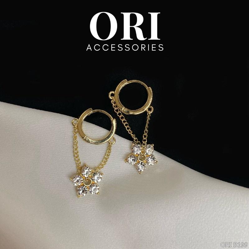 Khuyên tai nữ Bông hoa thủy tinh Acacia thời trang tinh tế ORI ACCESSORIES B199