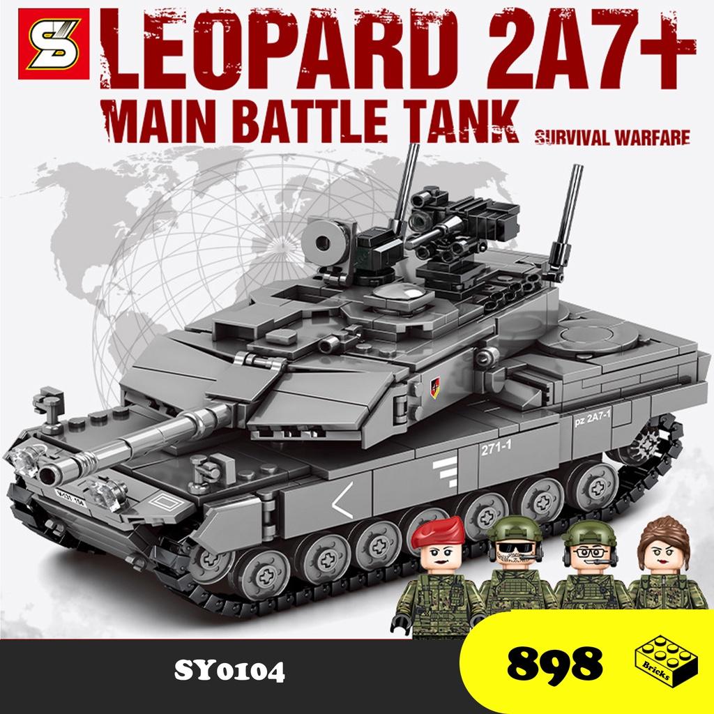 Đồ chơi Lắp ráp Xe tăng Đức Leopard 2A7+, SY0104 Xếp hình thông minh, Nhựa ABS an toàn, Sách hướng dẫn chi tiết