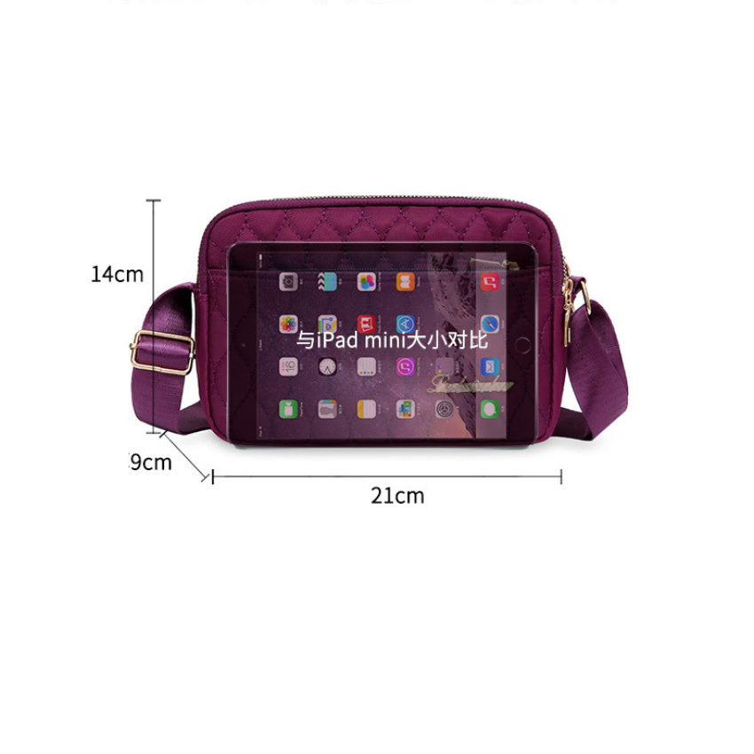 Túi giỏ xách đeo chéo nữ thời trang 5 ngăn size 21cm chất liệu vải dù chống thấm nước, chống xước cao cấp TX074