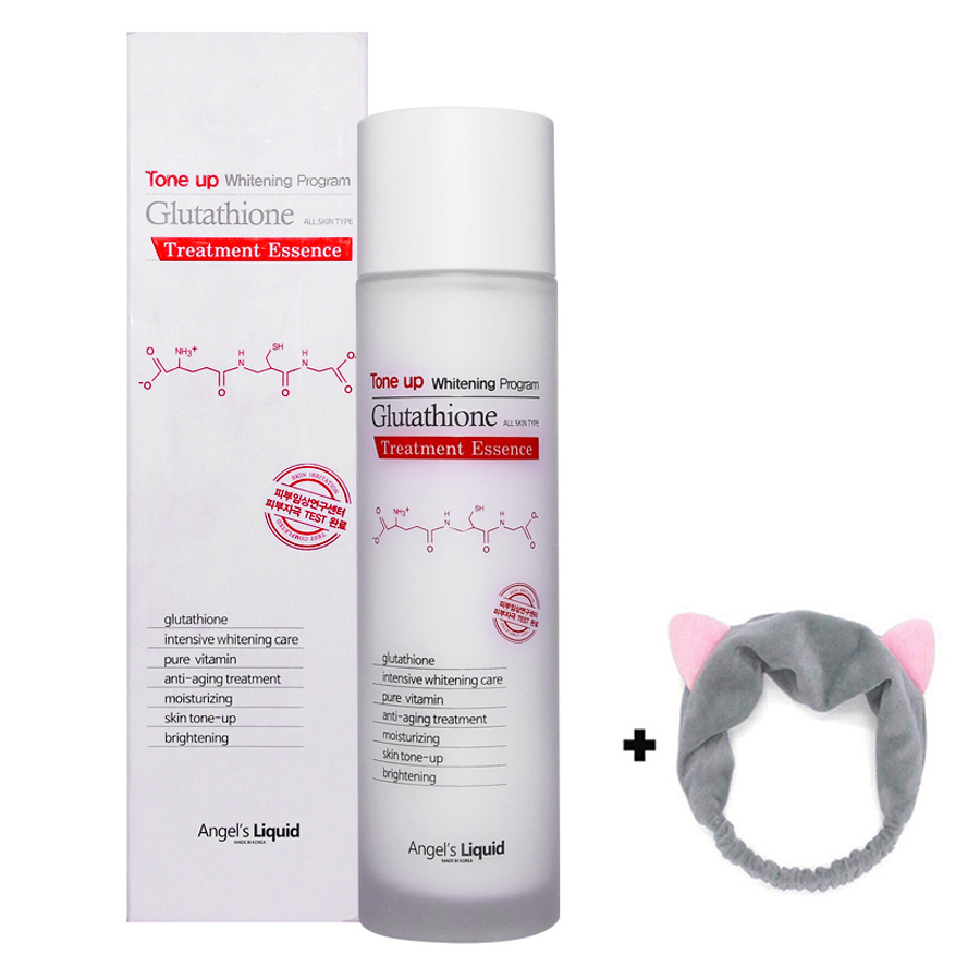 Tinh Chất Dưỡng Trắng Da Angel's Liquid Tone Up Whitening Program Treatment Essence 150ml + Tặng Kèm 1 Băng đô nhung tai mèo xinh xắn (màu ngẫu nhiên)