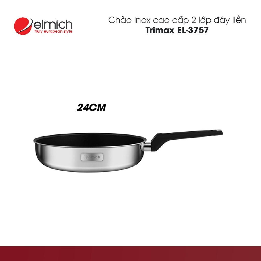 Chảo Inox 2 lớp cao cấp đáy liền Elmich Tri-max XP | EL3756 size 20cm, 24cm, 26cm, 28cm