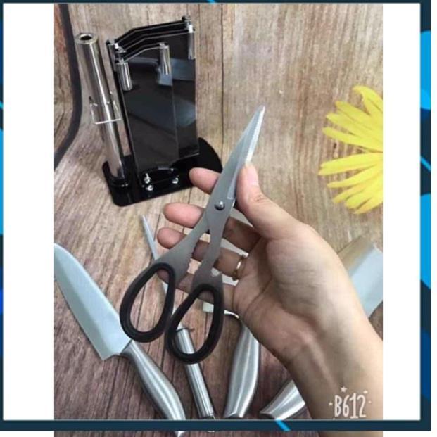 Bộ dao Nhật Bản inox 6 món cao cấp Nhật Bản có đế đựng dao
