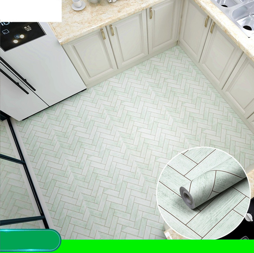 COMBO CUỘN 3 mét decal dán nền dán sàn GỖ CHÉO TRẮNG HS2607 KHỔ 60CM KEO SẴN