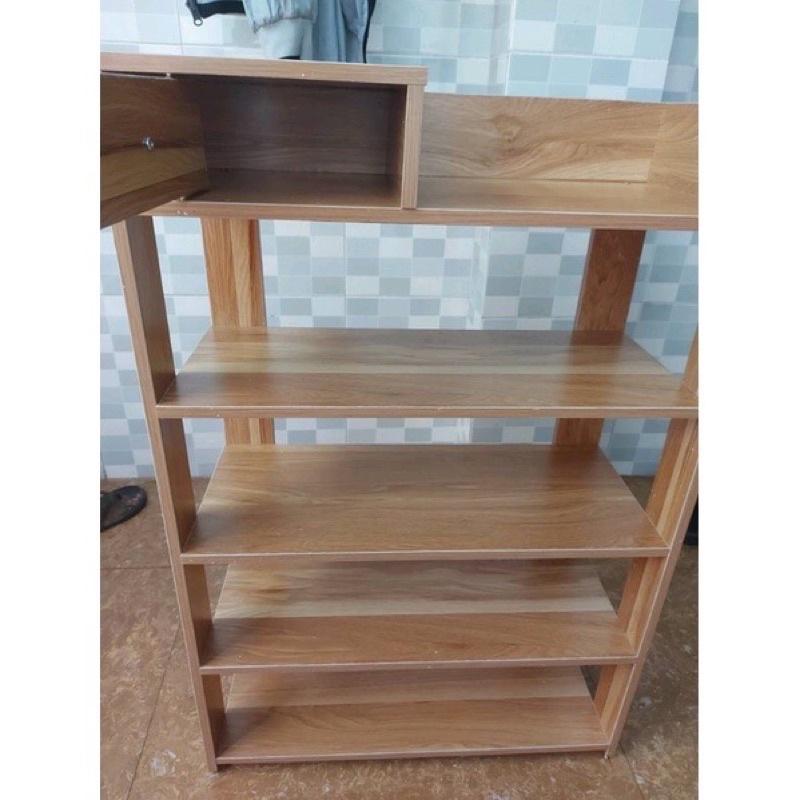 KỆ ĐỰNG GIẦY DÉP GỖ 5 TẦNG CÓ HỘP ĐỰNG ĐỒ TIỆN DỤNG