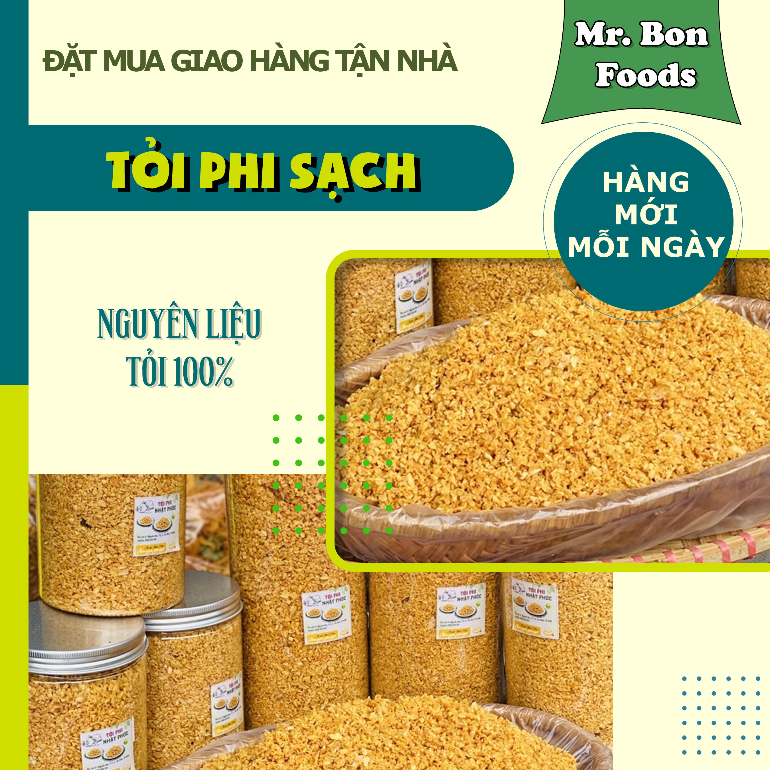 Tỏi Phi Sạch Ông Bốn - Thơm, Giòn, Nguyên Chất 100%