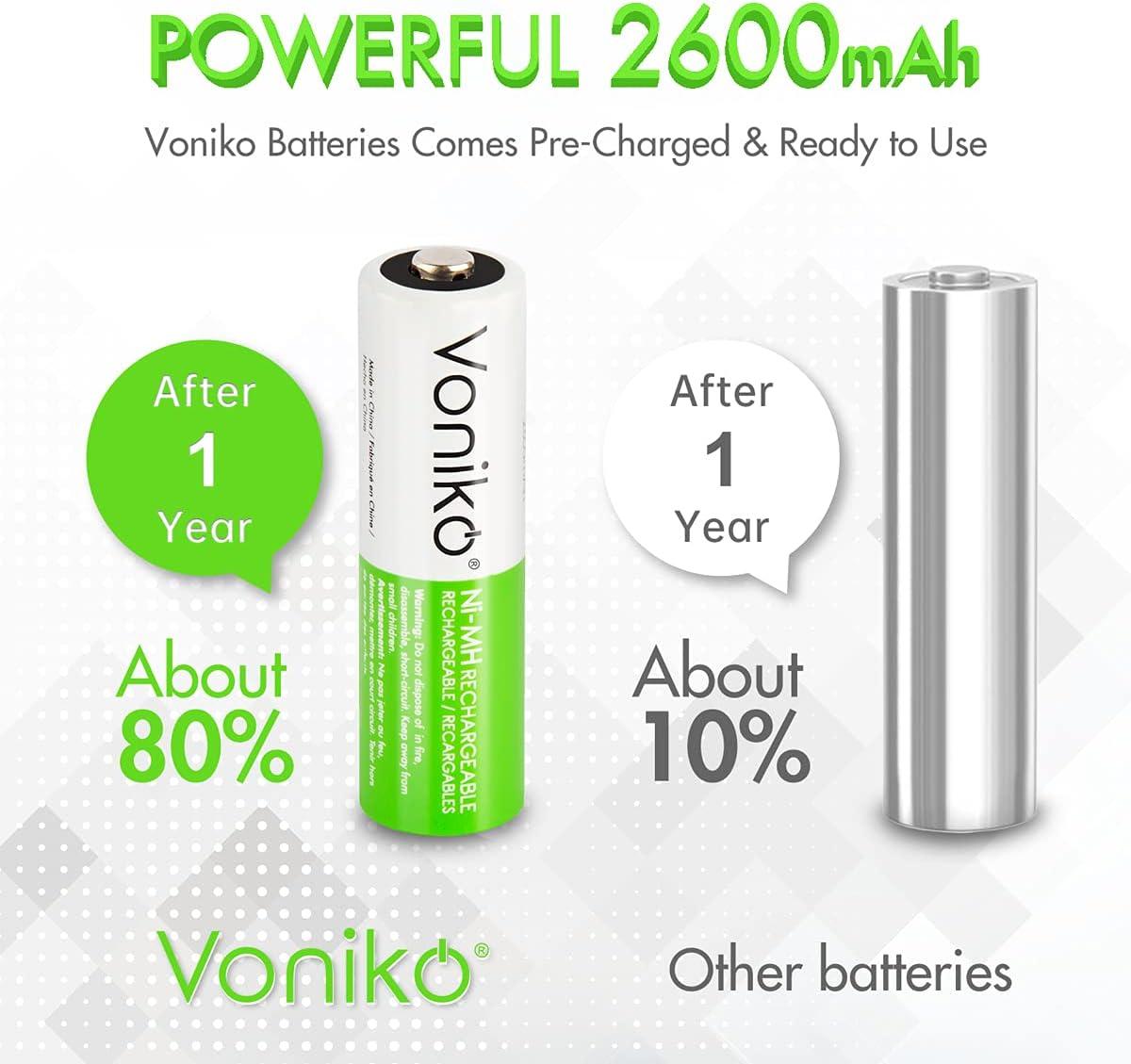 Vỉ 2 Pin Sạc AA 1300mAH - Voniko