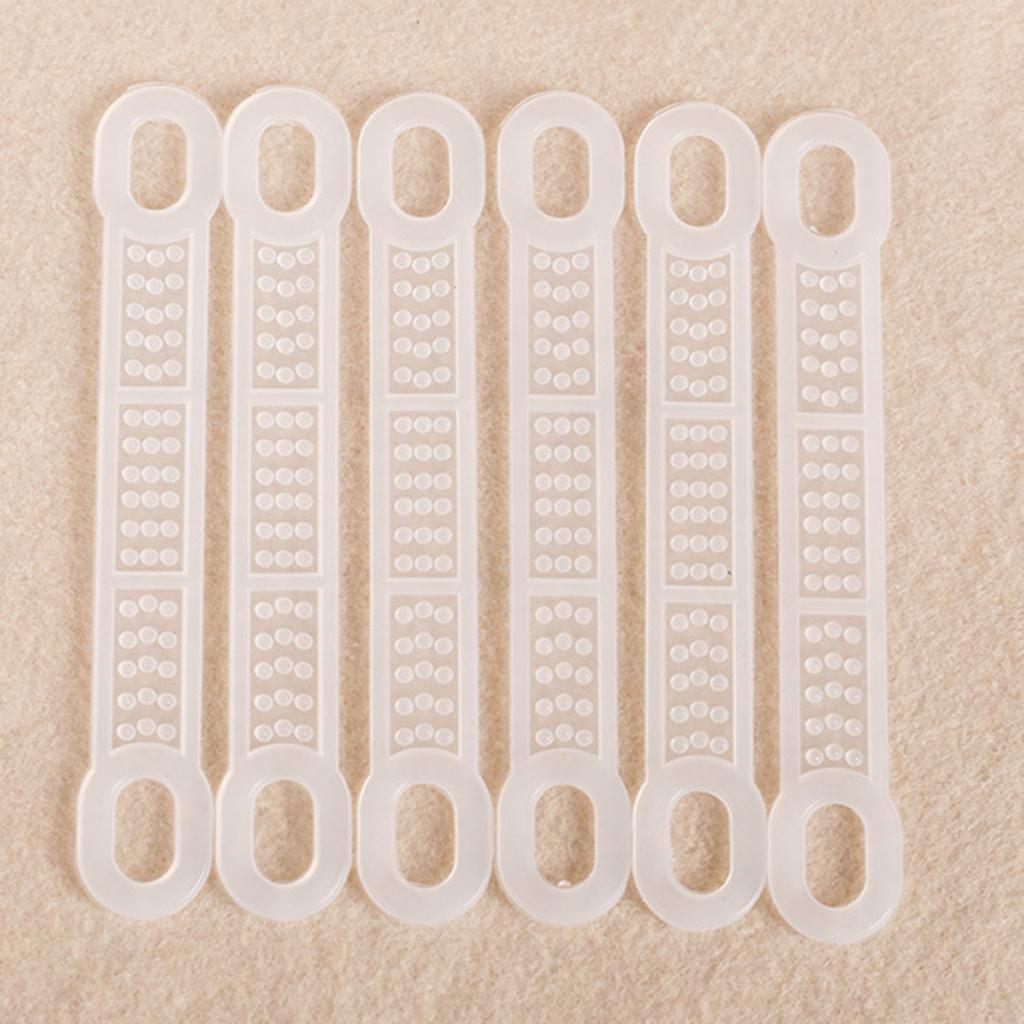 100Pcs Non-Slip Silicone Clothes Hanger Grips Clothing Hanger Strips White