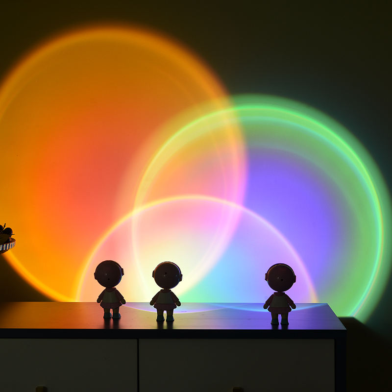 Đèn hoàng hôn - Đèn led sunset 7 màu đèn quay Tik Tok-Kiểm soát cảm ứng Để chụp ảnh và quay video