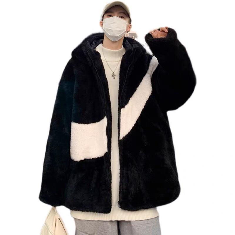Áo khoác lông cừu phối lông trắng - Áo khoắc mùa đông nam nữ siêu ấm mặc đi chơi, đi du lịch