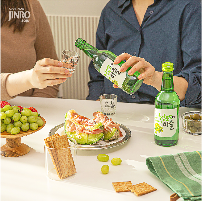 Soju Hàn Quốc JINRO VỊ NHO 360ml - Combo 6 chai