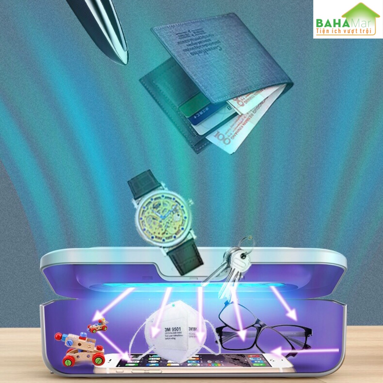 HỘP THANH LỌC KHỬ KHUẨN ĐỒ DÙNG, ĐỒ CHƠI, ĐỒ LÓT BẰNG ĐÈN OZONE VÀ TIA UV "BAHAMAR" có hai chức năng tinh lọc tia cực tím và ozone, thanh lọc khả năng mạnh hơn, cho bạn bảo vệ kép.
