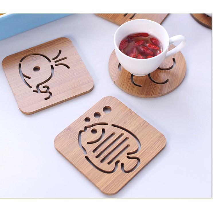 Miếng Gỗ Lót Cách Nhiệt Hoạ Tiết Bàn Ăn, Nhà Bếp