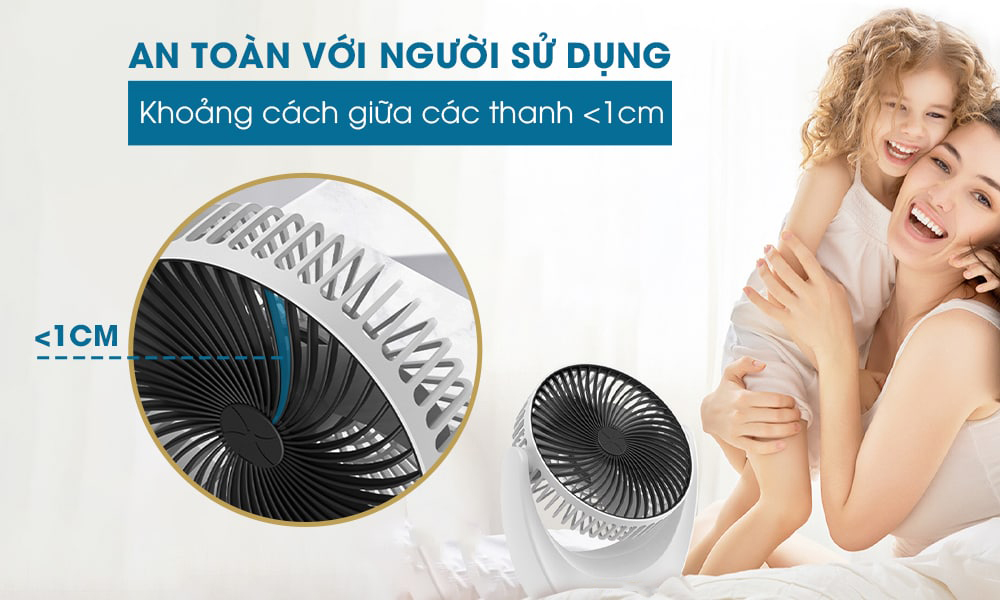 Quạt MiNi Để Bàn Cổng USB, Tích Điện - Hiệu Suất Cao - Xoay Linh Hoạt 210 độ - Không Tiếng Ồn