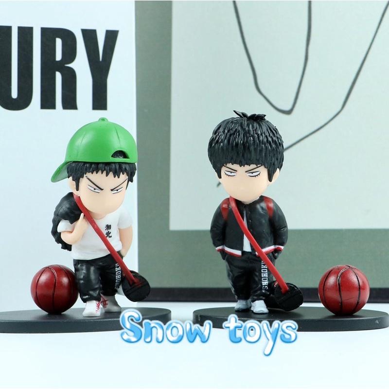 Mô hình Slam Dunk - Set Mô hình bóng rổ Hanamichi Rukawa Takenori Ryota Mitsui Akagi - Team bóng rổ trường Shohoku - 8cm