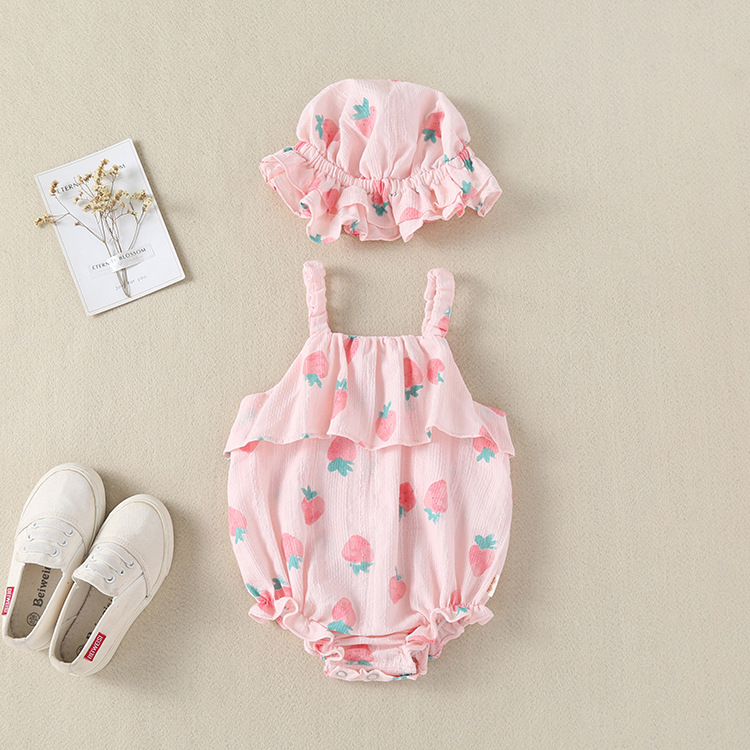 Bodysuit cho bé sợi tre, áo liền quần sát nách kèm mũ xinh xắn cho bé gái từ 7-13kg