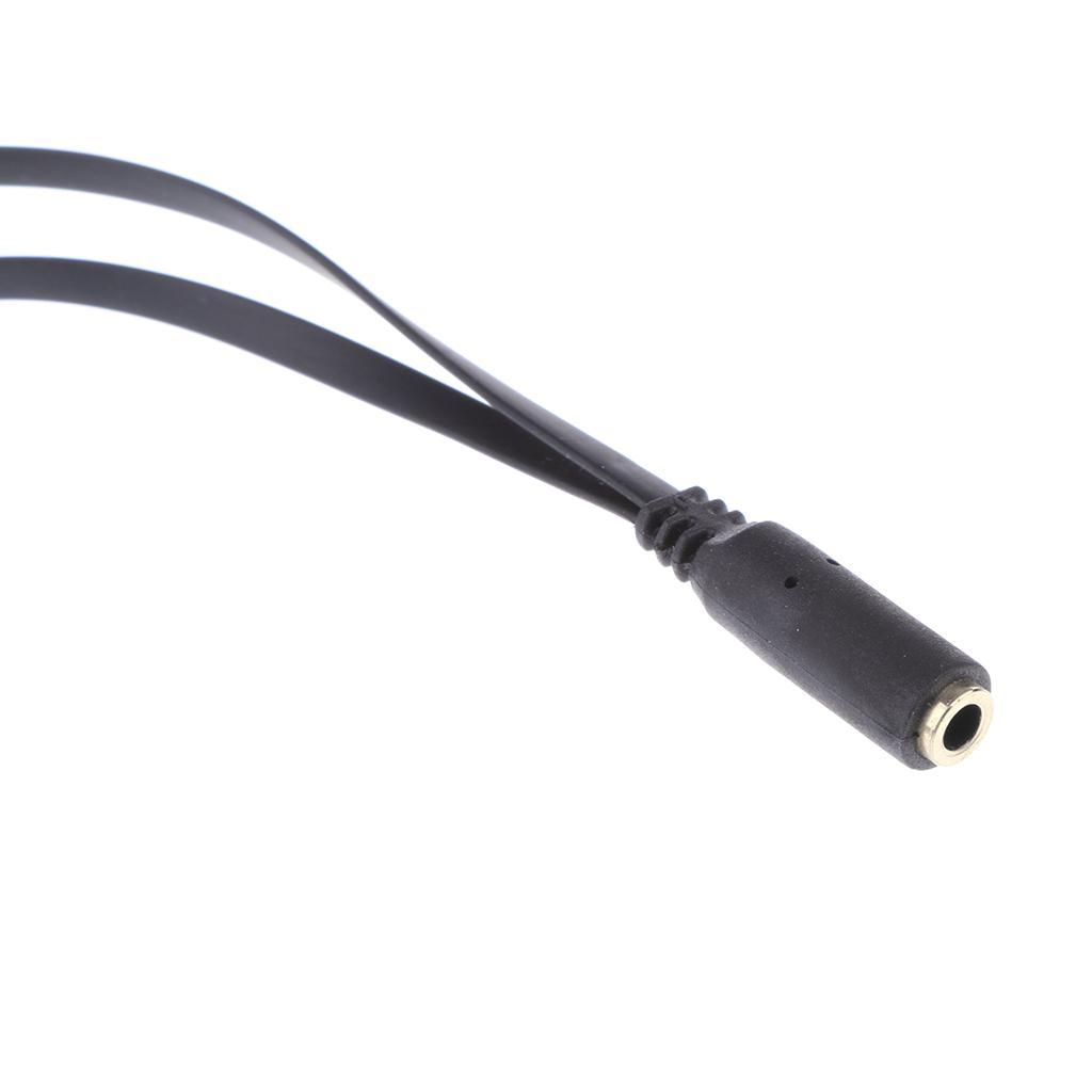 PC Headset to Phone Adapter 3.5mm Female to 2  Splitter Cable Black