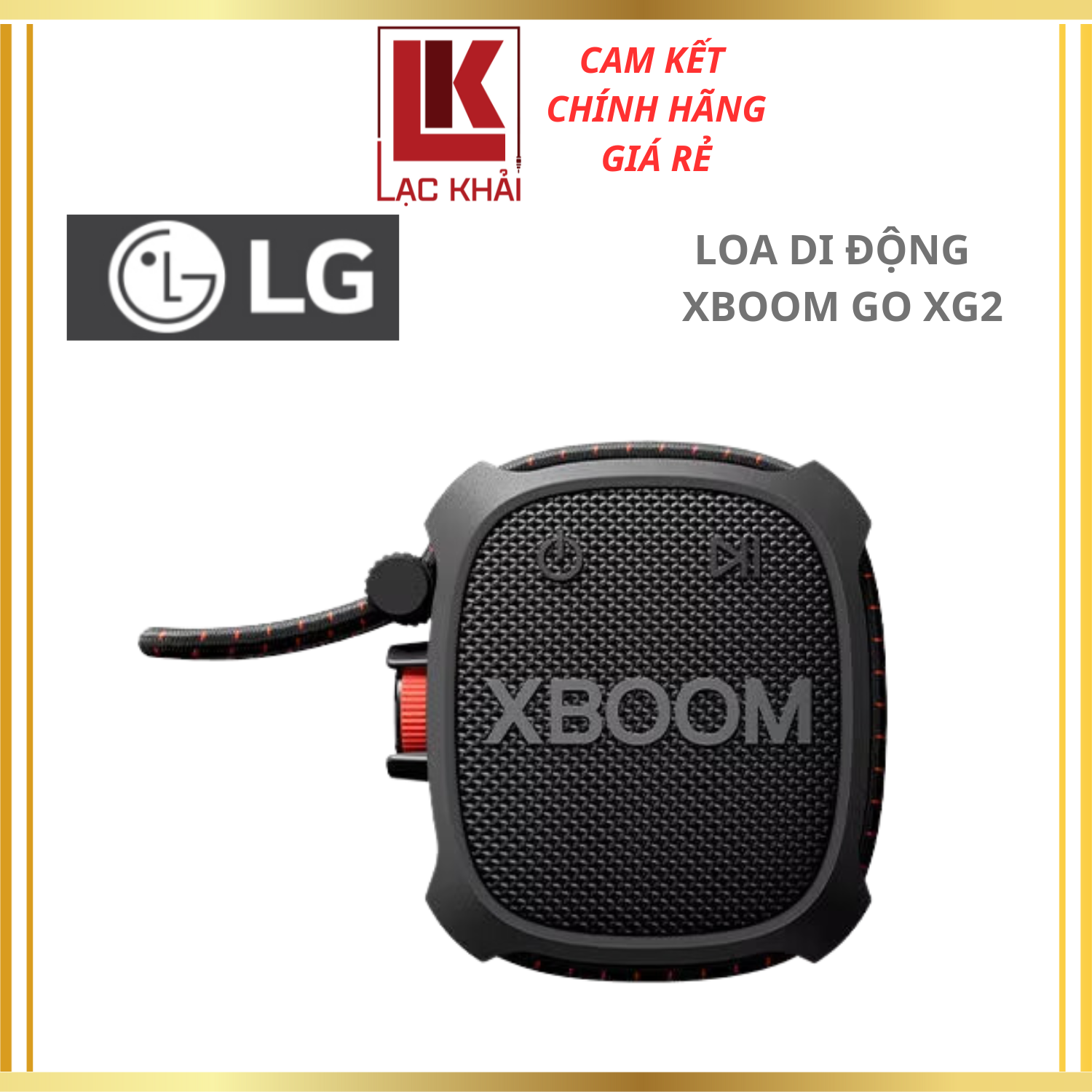 Loa Bluetooth di động LG XBOOM GO XG2, Kháng nước IP67 - Hàng chính hãng