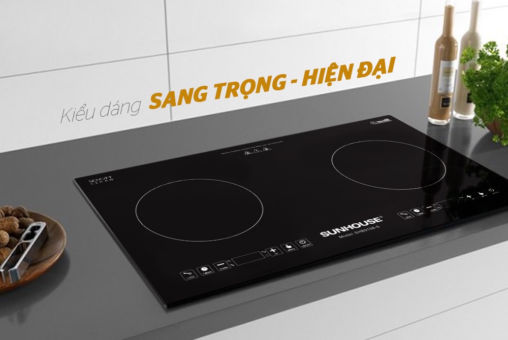 BẾP ĐÔI ĐIỆN TỪ SUNHOUSE SHB9108-S - Hàng Chính Hãng mới 100%